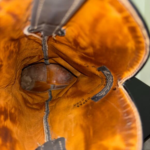 J. Chisholm Women’s Western Cowboy Boots 7M Gray Leather Made in USA Vintage - Picture 7 of 8